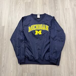 Vintage Michigan Wolverines Windbreaker Jacket Men's Large Blue Yellow y2k UofM